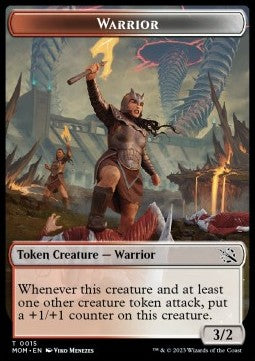 Warrior Token (Red and White 3/2) - March of the Machine: Extras (Token) [T15]