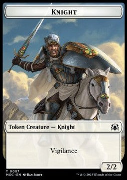 Knight Token (W 2/2 Vigilance) // Spirit Token (WB 1/1) - Commander: March of the Machine: Extras (Token) [T 7/14]