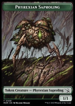 Phyrexian Saproling Token (G 1/1) // Elemental Token (UR 1/1) - March of the Machine: Extras (Token) [XMOM-T 8/9]