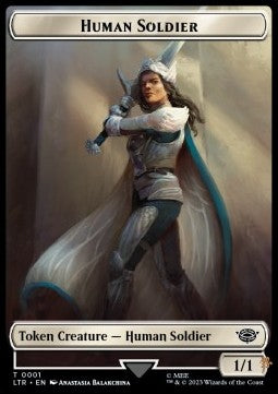 Human Soldier Token (W 1/1) // Human Token (W 1/1) (V.1) - Commander: The Lord of the Rings: Tales of Middle-earth: Extras (Token) [T 1/4]
