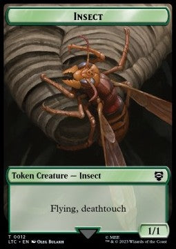 Insect Token (G 1/1 Flying, Deathtouch) // Elf Warrior Token (G 1/1) - Commander: The Lord of the Rings: Tales of Middle-earth: Extras (Token) [T 12/13]
