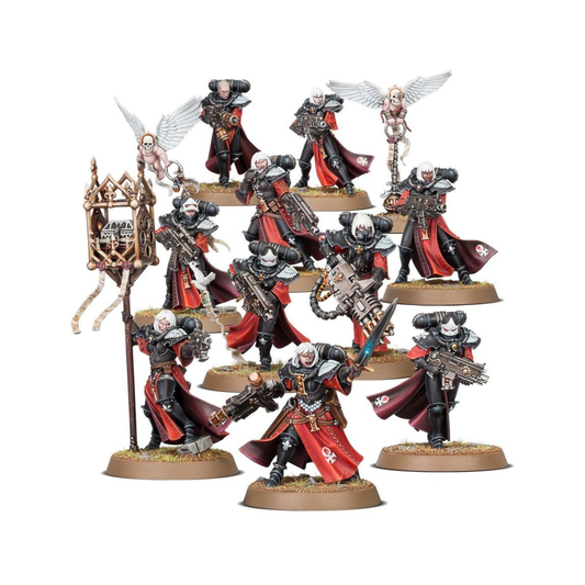 Warhammer 40k Adepta Sororitas Battle Sisters Squad Miniaturen Set, 11 Modelle mit Boltern und Rüstungen auf Bases