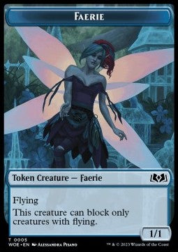 Faerie Token (Blue 1/1 Blocks only flying creatures) - Wilds of Eldraine: Extras (Token) [5]