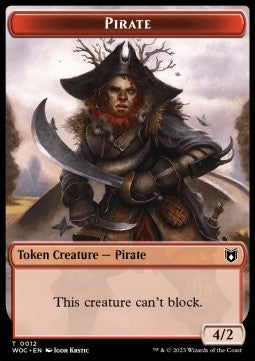Pirate Token (R 4/2) // Human Soldier Token (W 1/1) - Commander: Wilds of Eldraine: Extras (Token) [T 12/7]