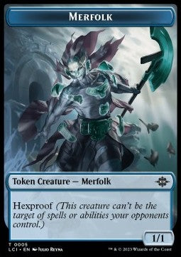 Merfolk Token (U 1/1 Hexproof) // Boar Token (G 2/2) - The Lost Caverns of Ixalan: Tokens (Token) [CT 5/9]