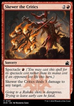 Skewer the Critics - Ravnica Remastered (Common) [RVR-124]
