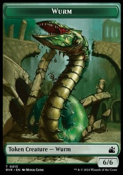 Wurm Token (Green 6/6) - Ravnica Remastered: Tokens (Token) [T13]