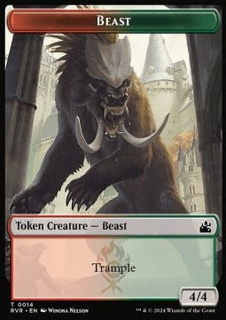 Beast Token (Red and Green 4/4) - Ravnica Remastered: Tokens (Token) [T14]