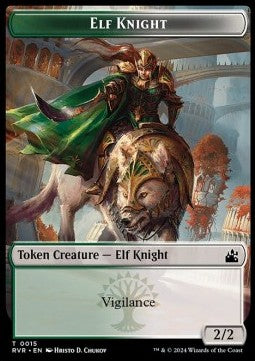 Elf Knight Token (Green and White 2/2) - Ravnica Remastered: Tokens (Token) [T15]
