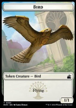 Bird Token (W 1/1) // Voja Wolf Token (GW 2/2) - Ravnica Remastered: Tokens (Token) [TRVR-T 1/19]
