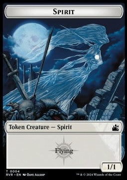 Spirit Token (W 1/1) // Elf Knight Token (GW 2/2) - Ravnica Remastered: Tokens (Token) [T 4/15]