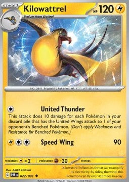 Kilowattrel - Paldean Fates (Uncommon) [022]