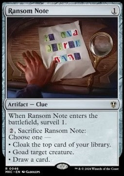 Ransom Note (V.2) - Commander: Murders at Karlov Manor (Rare) [46]