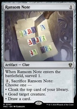 Ransom Note (V.3) - Commander: Murders at Karlov Manor (Rare) [47]