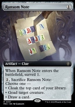 Ransom Note (V.3) - Commander: Murders at Karlov Manor: Extras (Rare) [357]