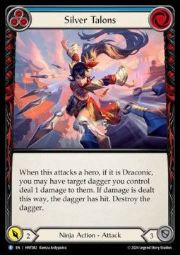 Silver Talons (Blue) (Rainbow Foil) - The Hunted (Rare) [HNT-082]
