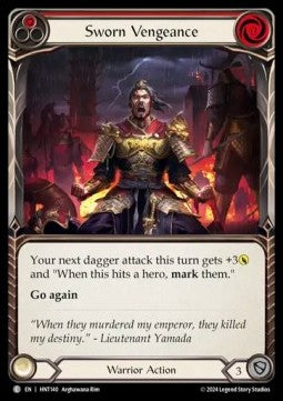 Sworn Vengeance (Red) (Rainbow Foil) - The Hunted (Common) [HNT-140]