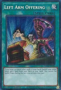 Left Arm Offering (V.3 - Secret Rare) - Quarter Century Stampede (Secret Rare) [RA04-086]