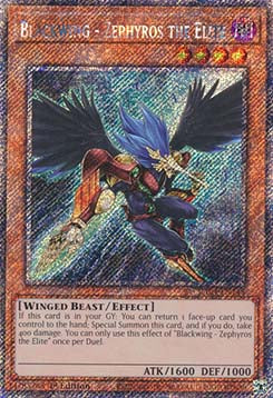Blackwing - Zephyros the Elite (V.1 - Platinum Secret Rare) - Quarter Century Stampede (Platinum Secret Rare) [RA04-145]