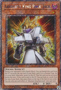 Absolute King Back Jack (V.1 - Platinum Secret Rare) - Quarter Century Stampede (Platinum Secret Rare) [RA04-244]