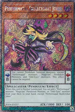 Performapal Skullcrobat Joker (V.1 - Platinum Secret Rare) - Quarter Century Stampede (Platinum Secret Rare) [RA04-257]