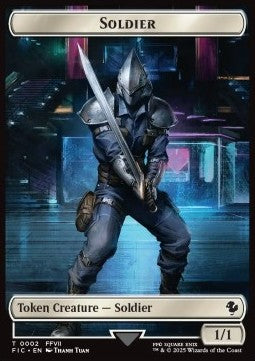 Soldier Token (W 1/1) // Rebel Token (R 2/2) (V.1) - Magic: The Gathering - FINAL FANTASY: Tokens (Token) [TFIN-CT 2/7]