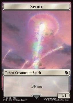 Spirit Token (W 1/1) // Squid Token (U 1/1) (V.1) - Magic: The Gathering - FINAL FANTASY: Tokens (Token) [TFIN-CT 3/5]