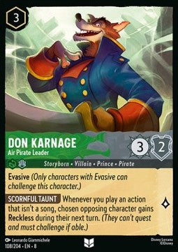 Don Karnage - Air Pirate Leader - Reign of Jafar (Uncommon) [8JAF-108]