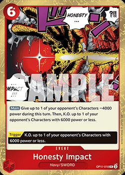 Honesty Impact (OP11-018) (V.1) - A Fist of Divine Speed (Rare) [OP11-018]