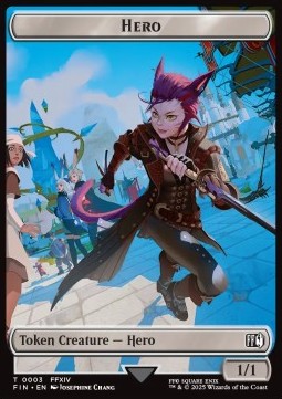 Hero Token (W 1/1) // Copy Token (V.2) - Magic: The Gathering - FINAL FANTASY: Tokens (Token) [TFIN-T 3/1]