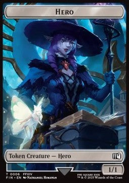 Hero Token (W 1/1) // Robot Warrior Token (UA 3/3) (V.2) - Magic: The Gathering - FINAL FANTASY: Tokens (Token) [TFIN-T 6/12]