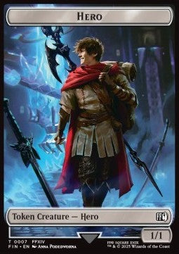 Hero Token (W 1/1) // Horror Token (B 2/2) (V.3) - Magic: The Gathering - FINAL FANTASY: Tokens (Token) [TFIN-T 7/13]