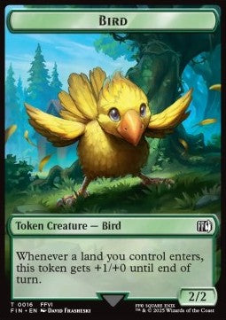 Bird Token (G 2/2) // Wizard Token (B 0/1) (V.2) - Magic: The Gathering - FINAL FANTASY: Tokens (Token) [TFIN-T 16/15]