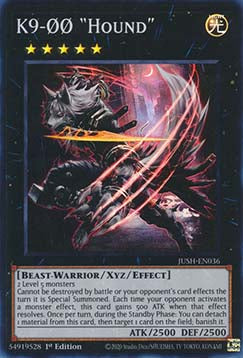 K9-ØØ "Hound" (V.2 - Super Rare) - Justice Hunters (Super Rare) [JUSH-036]