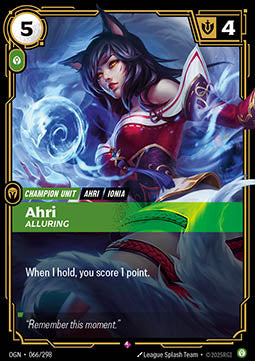 Ahri, Alluring (V.1 - Rare) - Origins (Rare) [OGN-066]