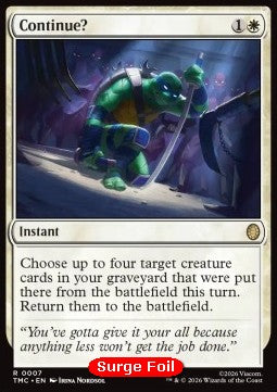 Continue? - Commander: Teenage Mutant Ninja Turtles: Extras (Rare) [XTMC-7]