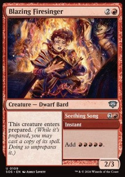 Blazing Firesinger // Seething Song - Secrets of Strixhaven (Uncommon) [SOS-109]