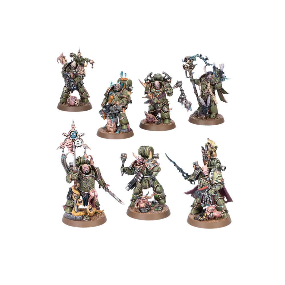 Warhammer 40k Death Guard Kill Team Miniaturen, Chaos Space Marines mit Seuchenrüstung und Waffen
