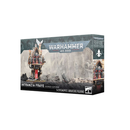 Warhammer 40k Miniatur Adepta Sororitas Intranzia Fraye Dogmata-Prioris Box mit Thronläufer, religiösen Symbolen und Banner