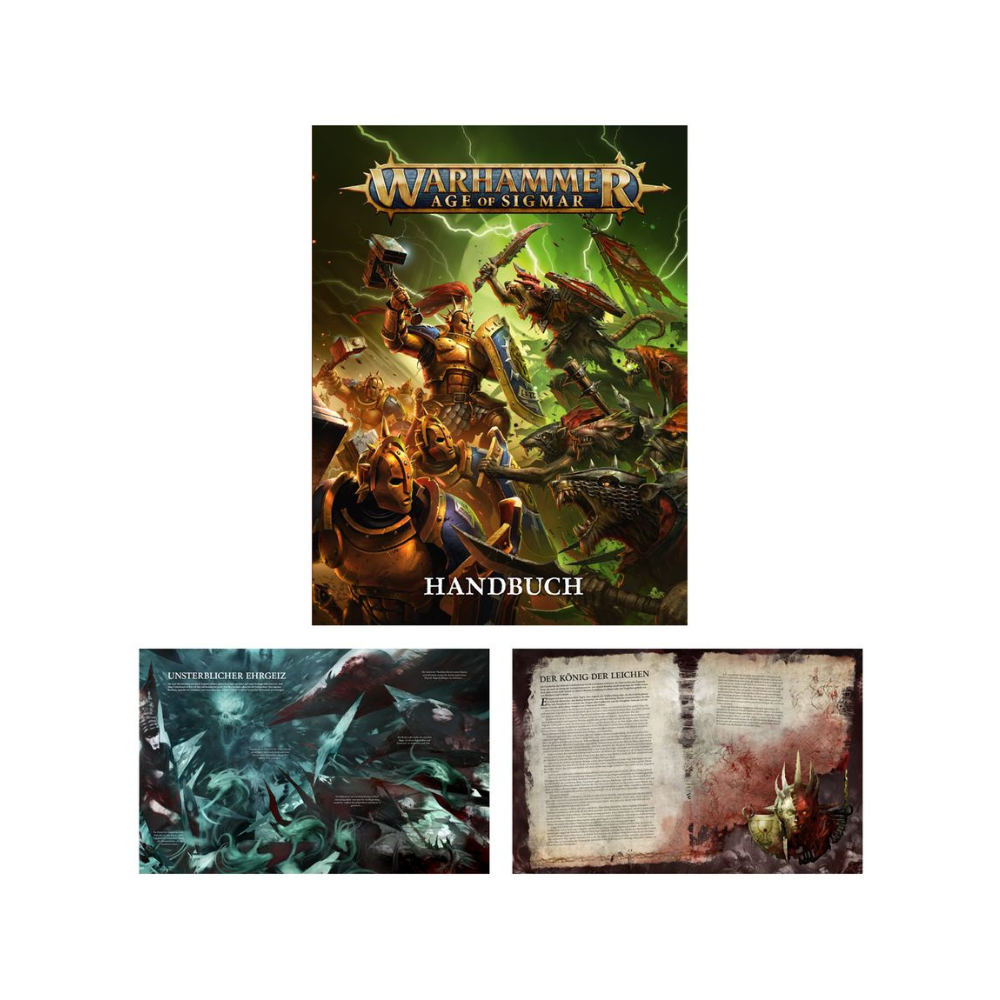 Warhammer Age of Sigmar Handbuch Einsteigerbuch Regeln Lore Illustrationen Tabletop Einstieg