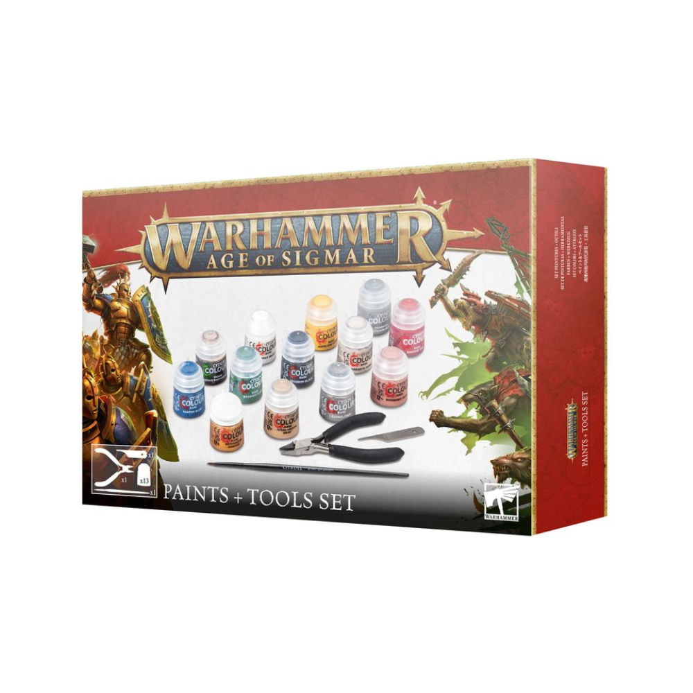Warhammer Age of Sigmar Farben und Werkzeuge Set mit Citadel Farben Pinsel und Zange Starterbox