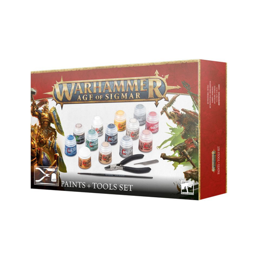 Warhammer Age of Sigmar Farben und Werkzeuge Set mit Citadel Farben Pinsel und Zange Starterbox