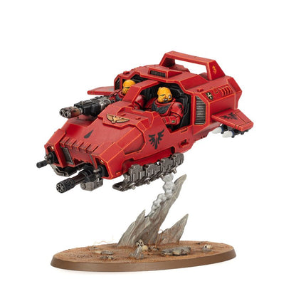 Warhammer 40.000 Armageddon Land Speeder Miniatur der Blood Angels mit Besatzung und Bewaffnung