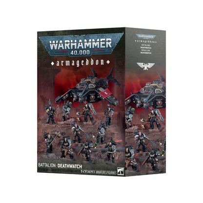 Warhammer 40.000 Armageddon Deathwatch Battalion Box mit Space Marines und Transporter, Tabletop Miniaturen Set kaufen Deutschland