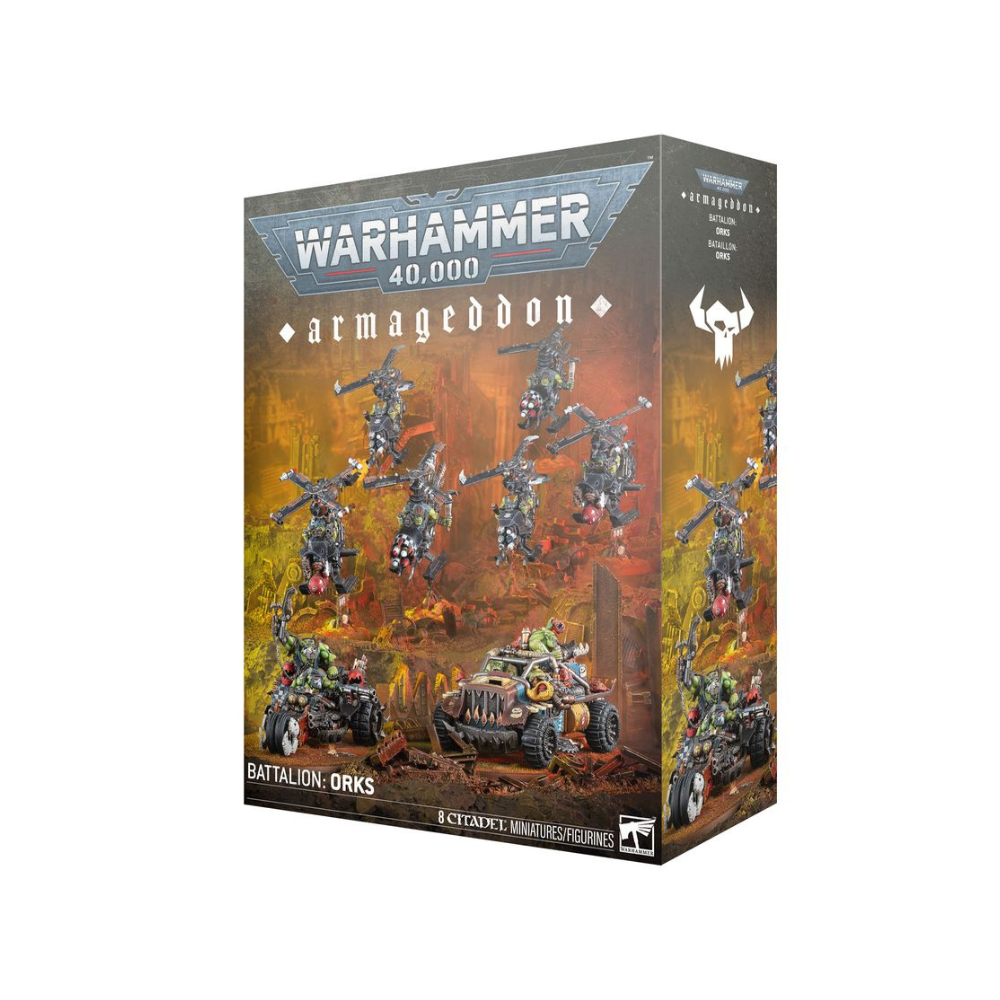 Warhammer 40k Armageddon Orks Bataillon Box mit Ork-Fahrzeugen und Helikoptern, Tabletop Miniaturen Set kaufen Deutschland