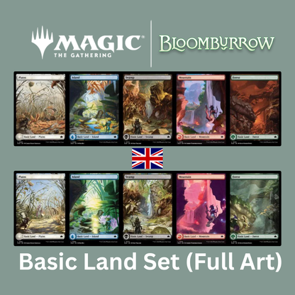 Magic: The Gathering - Bloomburrow: Full Art Basic Land Set: Plains, Island, Swamp, Mountain, Forest