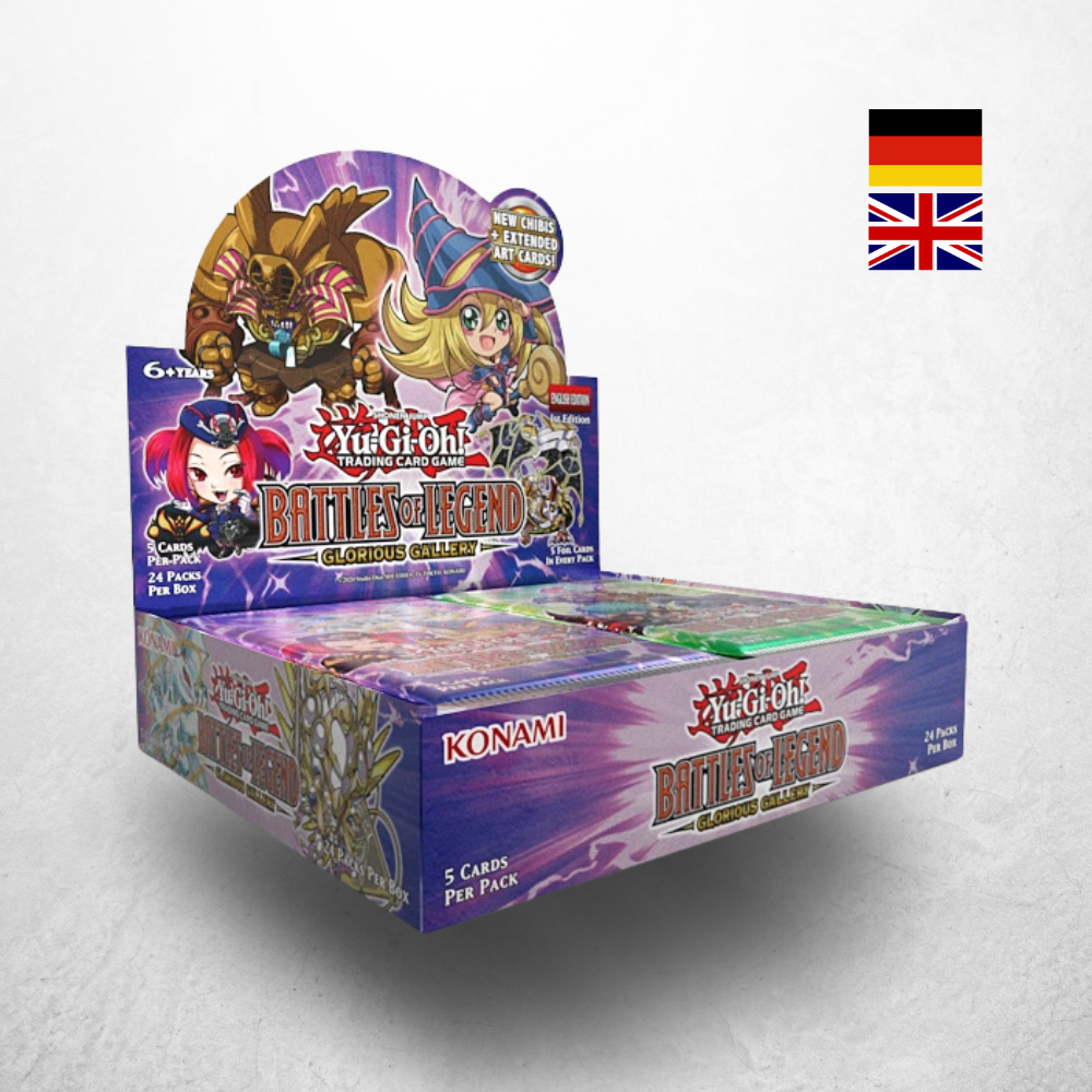 Yu-Gi-Oh! Battles of Legend: Glorious Gallery Booster Display mit 24 Boostern auf deutsch oder englisch,  1. Auflage.