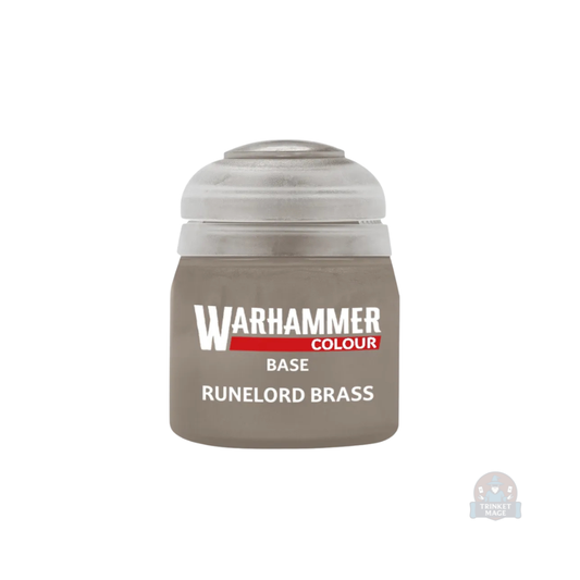Citadel Base Runelord Brass Farbtopf mit Base-Farbe für das Bemalen von Warhammer-Miniaturen.