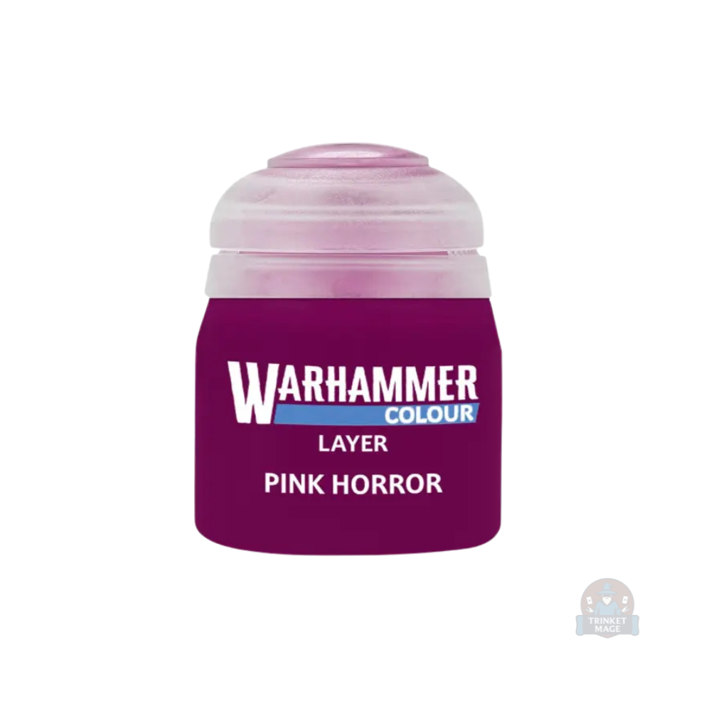 Citadel Layer Pink Horror Farbtopf mit Layer-Farbe für das Bemalen von Warhammer-Miniaturen.