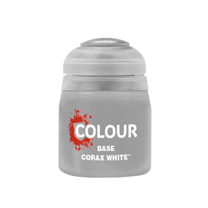 Citadel Base Farbe Corax White Warhammer Acrylfarbe weiß für Miniaturen saubere Grundschichten und helle Highlights beim Bemalen